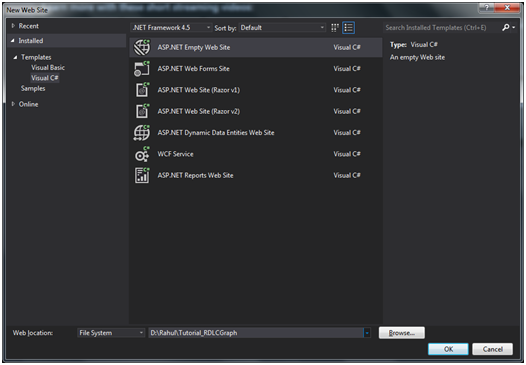Create a new empty website 